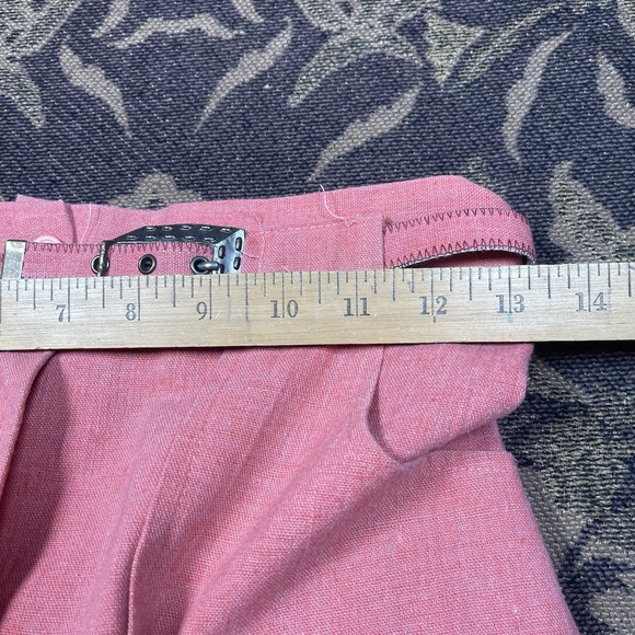 Vtg 60s Pink Salmon Cotton Polyester Flare Wide Leg Disco Pants Womens Size 11 - Picture 5 of 11